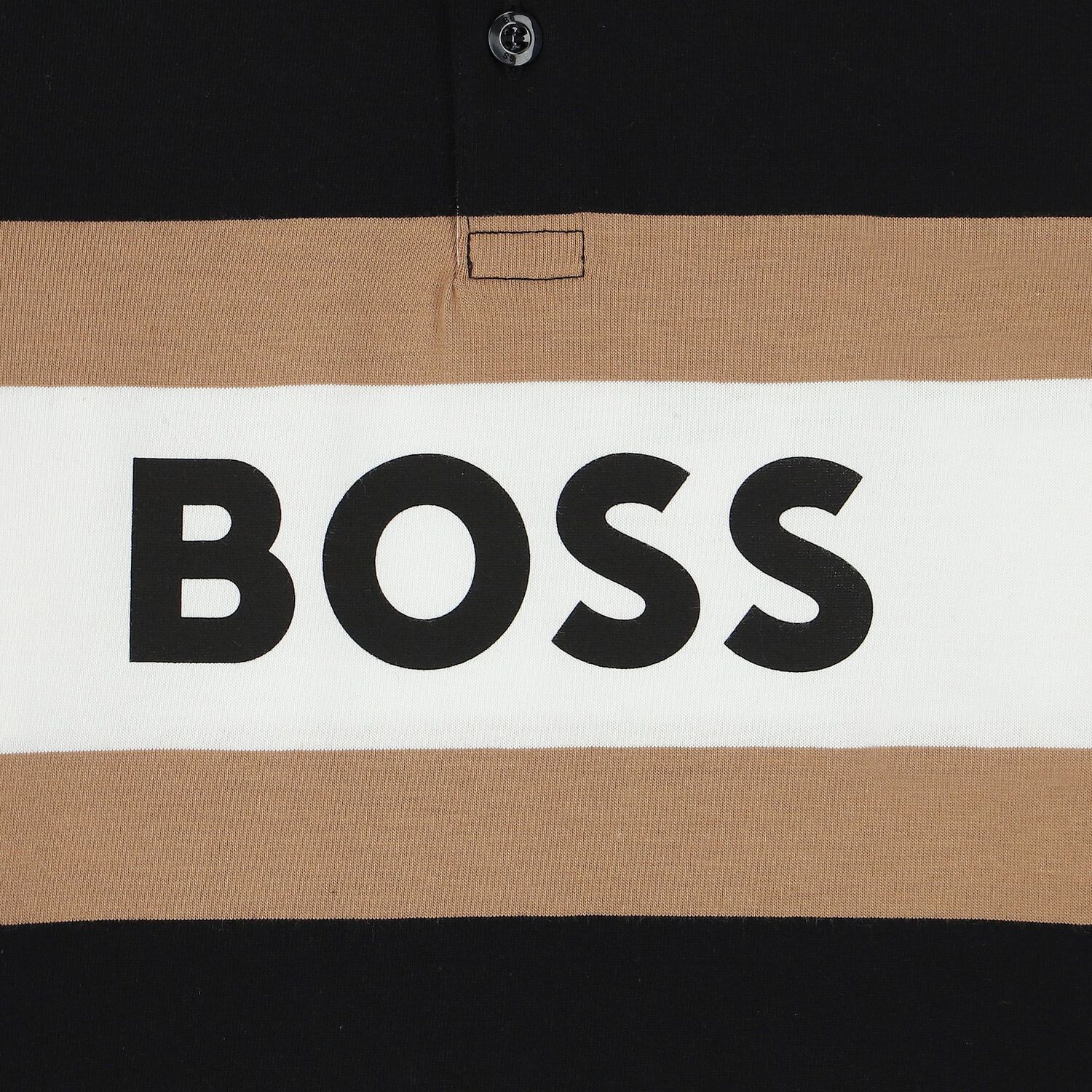 Boys Black, Beige & White Logo Polo Shirt, 1, hi-res image number null