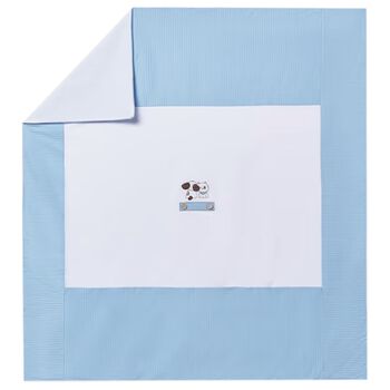 Baby Boys White & Blue Blanket