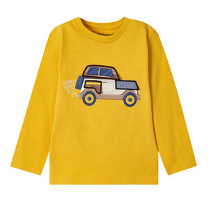 Younger Boys Yellow Car Long Sleeve Top