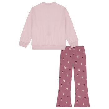 Girls Pink Teddy Bear Leggings Set