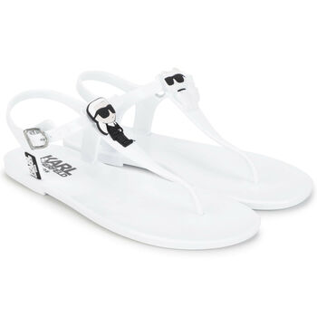 Girls White Karl & Choupette Sandals