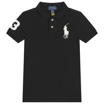 Boys Black Logo Polo Shirt