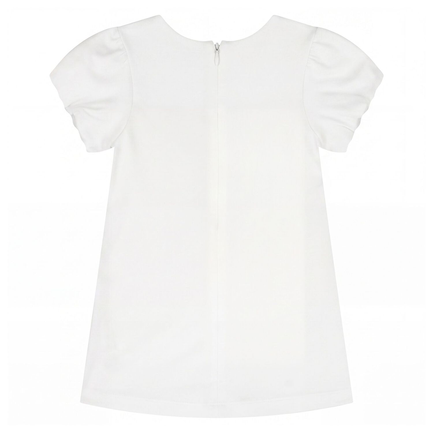 Younger Girls White Bag Dress, 2, hi-res