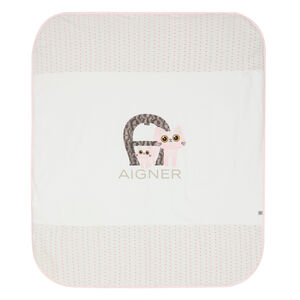 Baby Girls Pink & White Logo Blanket