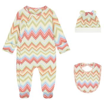 Multi-Coloured Zig Zag Babygrow Gift Set 