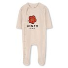 Baby Girls Beige & Pink Boke Flower Babygrows ( 2 Pack ) , 1, hi-res