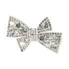 Girls White Diamante Embellished Bow Hair Clip, 3, hi-res