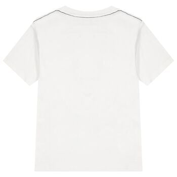 تيشيرت بالشعار باللون الأبيض للأولاد