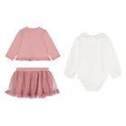 Baby Girls Pink & Ivory Piece Skirt Set, 1, hi-res
