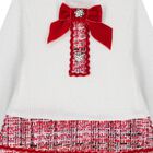 Girls Ivory & Red Tweed Dress, 1, hi-res
