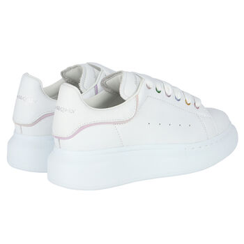 Girls White Logo Trainers
