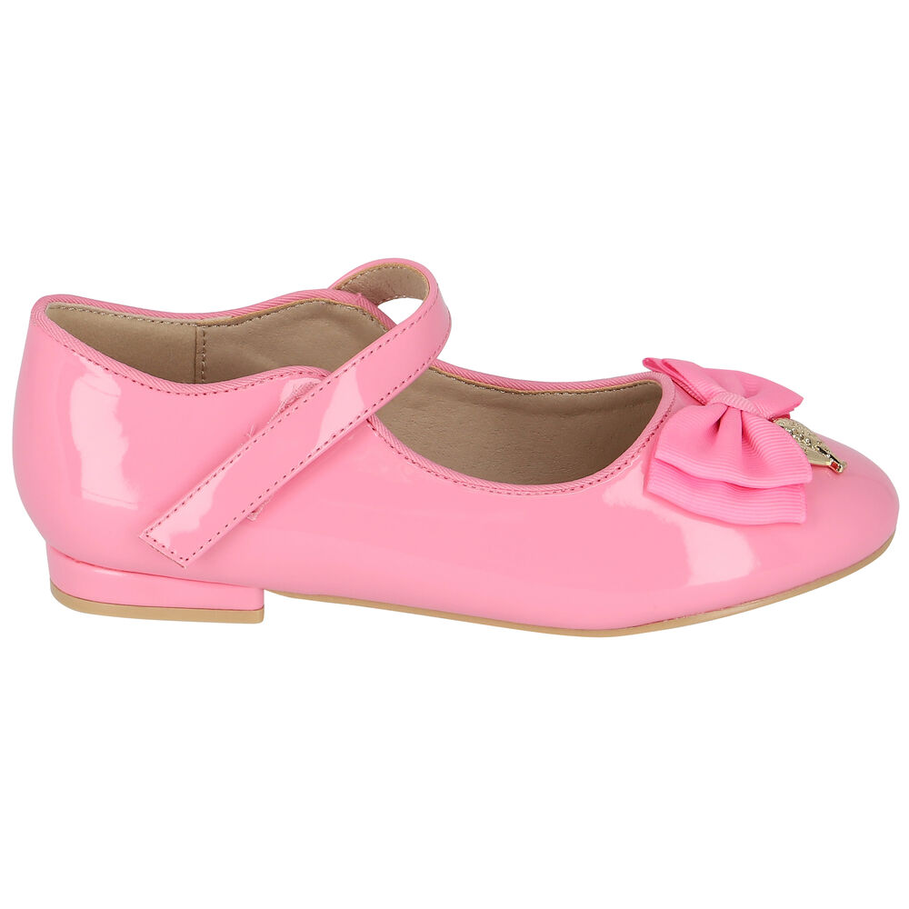 Angel's Face Girls Pink Bow Ballerina Shoes Junior Couture
