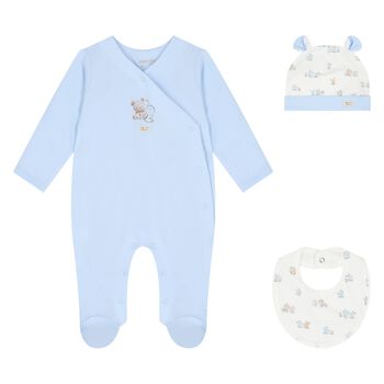 Mayoral Baby Boys Blue & White Babygrow Gift Set (3 Piece), 4 Baby Boys Blue & White Babygrow Gift Set (3 Piece)