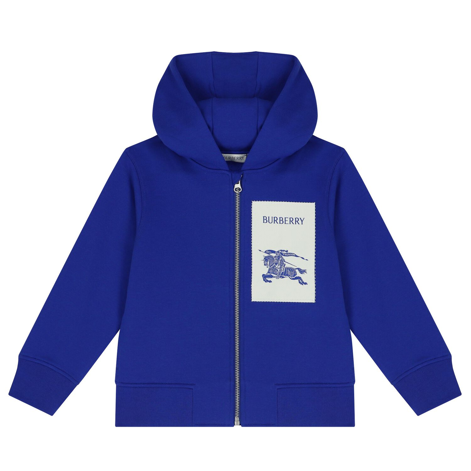 Boys Blue Logo Hooded Zip Up Top, 1, hi-res image number null