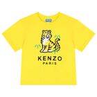 Girls Yellow Tiger Logo T-Shirt, 1, hi-res