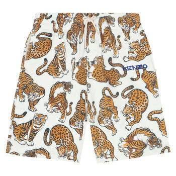 Boys Ivory Tiger Shorts