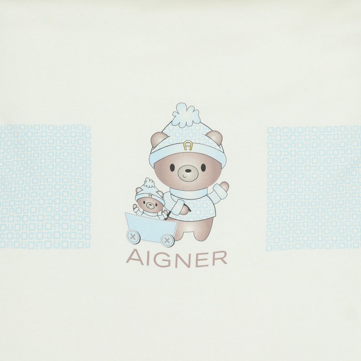 Baby Boys Blue & Ivory Teddy Bear Logo Baby Nest, 2, hi-res