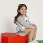 Girls Grey & Pink Logo Shorts, 1, hi-res