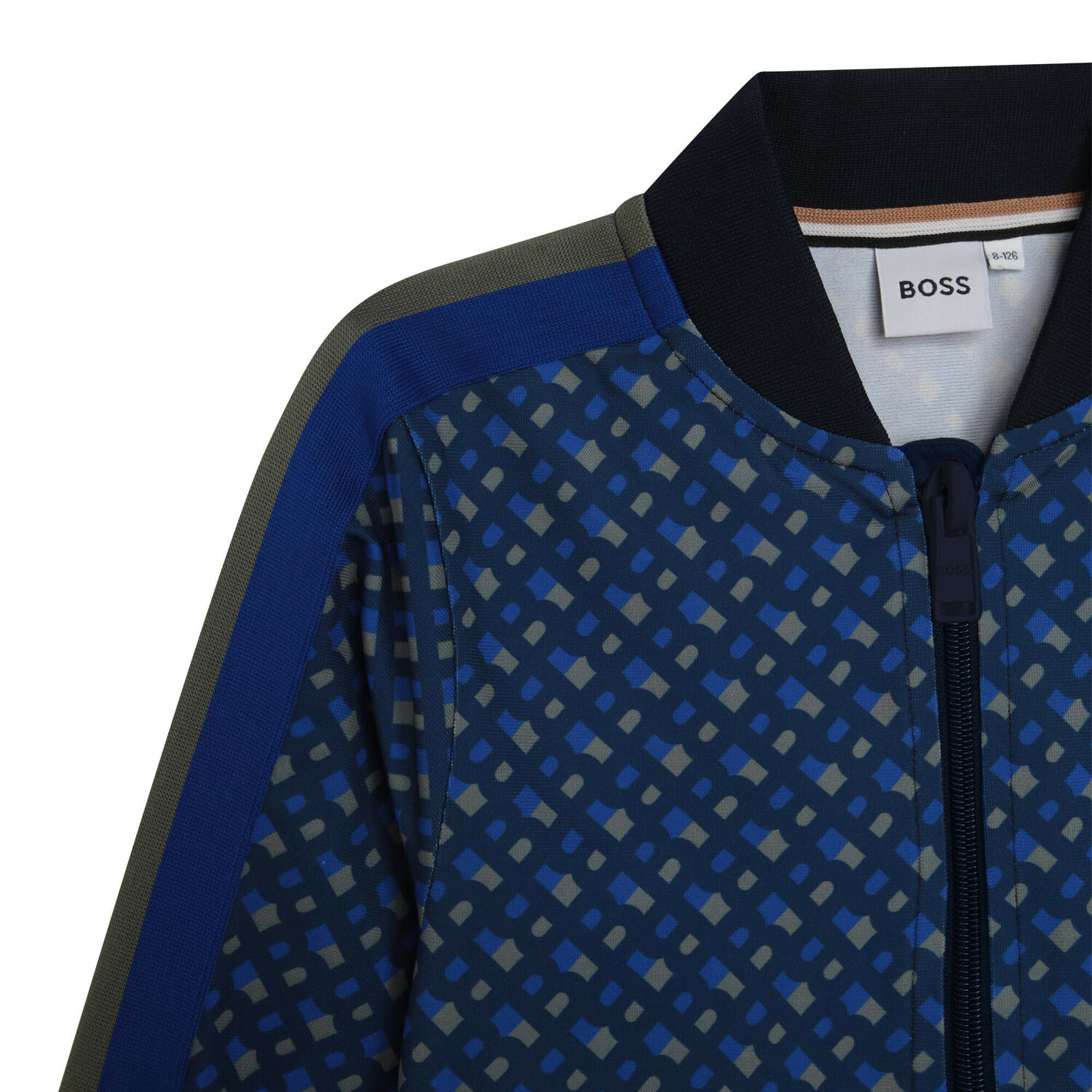 توب بسحاب أولاد بالشعار باللون الازرق, 1, hi-res