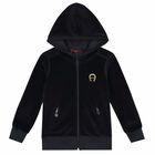 Girls Navy Blue Logo Tracksuit, 1, hi-res