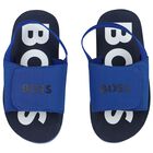 Boys Blue Velcro Sandals, 3, hi-res