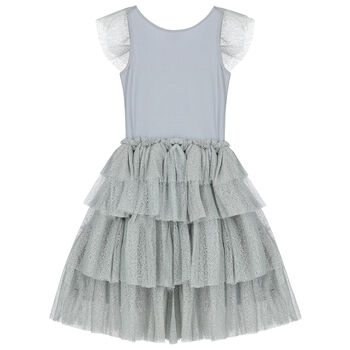 Girls Grey Embellished Dress