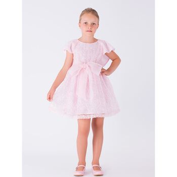 Girls Pink Embellished Tulle Dress