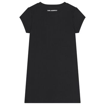 Girls Black Choupette & Karl T-Shirt Dress