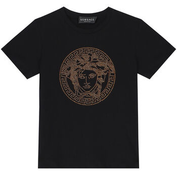 Girls Black Logo Medusa T-Shirt