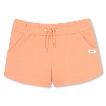 Girls Mini Me Orange Logo Shorts