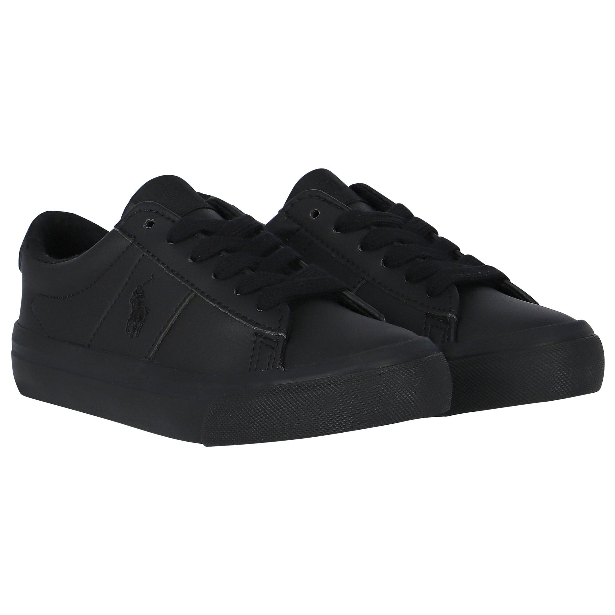 Boys black online ralph lauren trainers