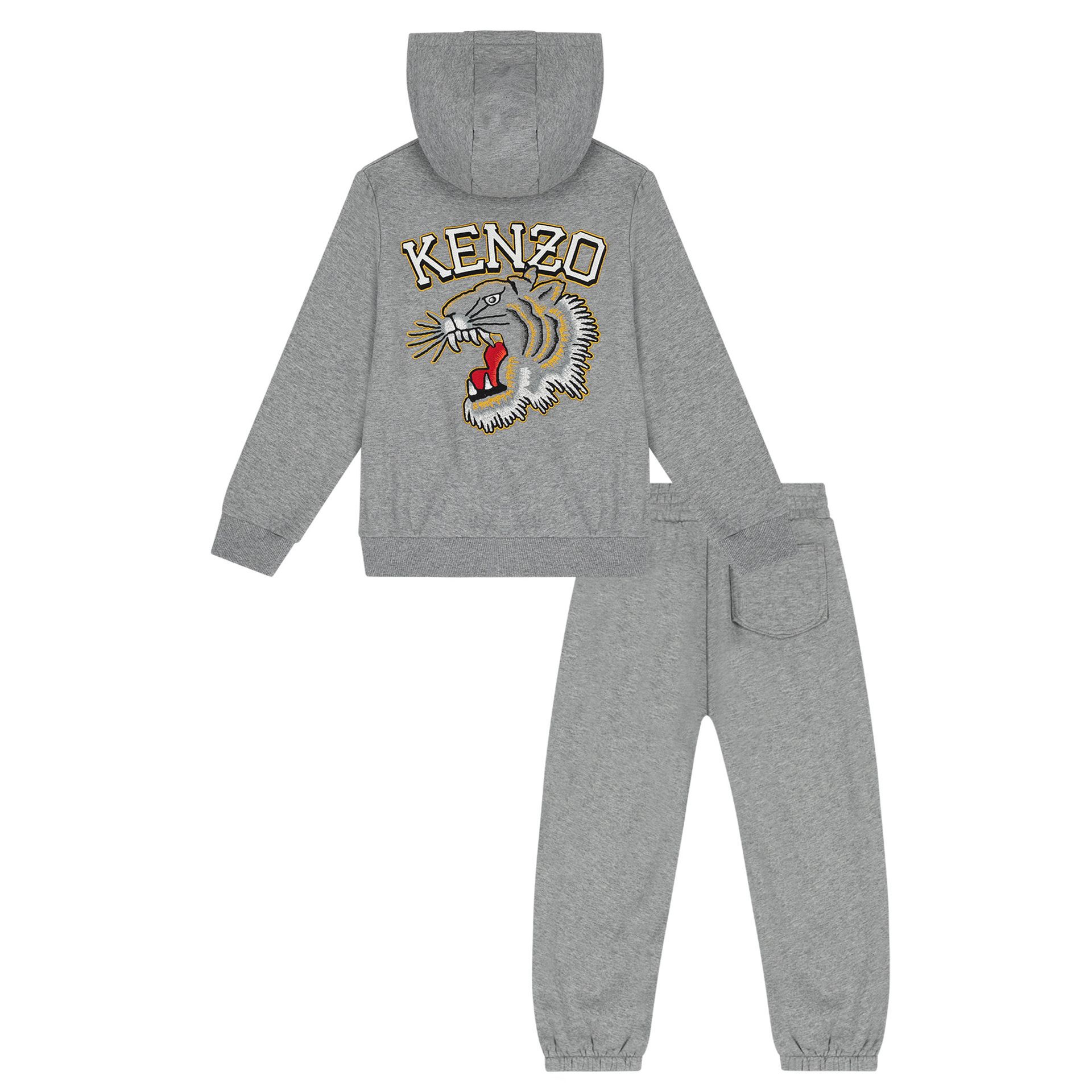KENZO KIDS Boys Grey Tiger Logo Tracksuit Junior Couture USA