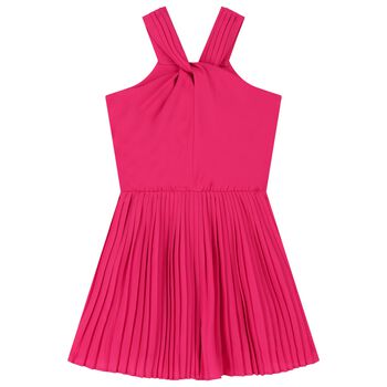 Girls Pink Pleated Playsuit