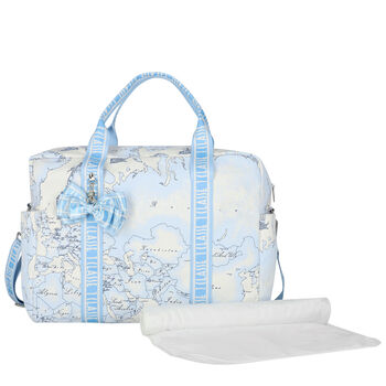 Ivory & Blue Geo Map Baby Changing Bag