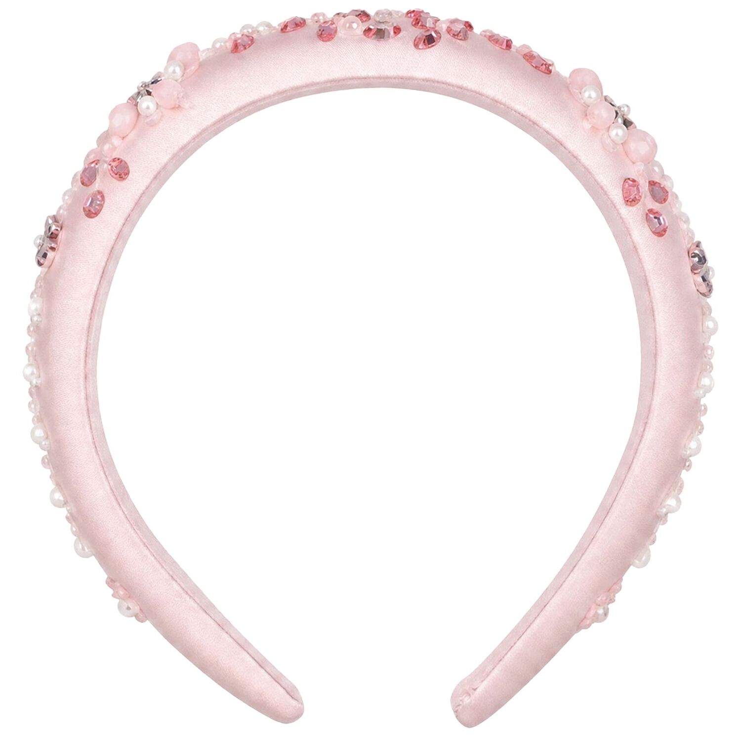 Girls Pink Flower Sequin Headband , 1, hi-res