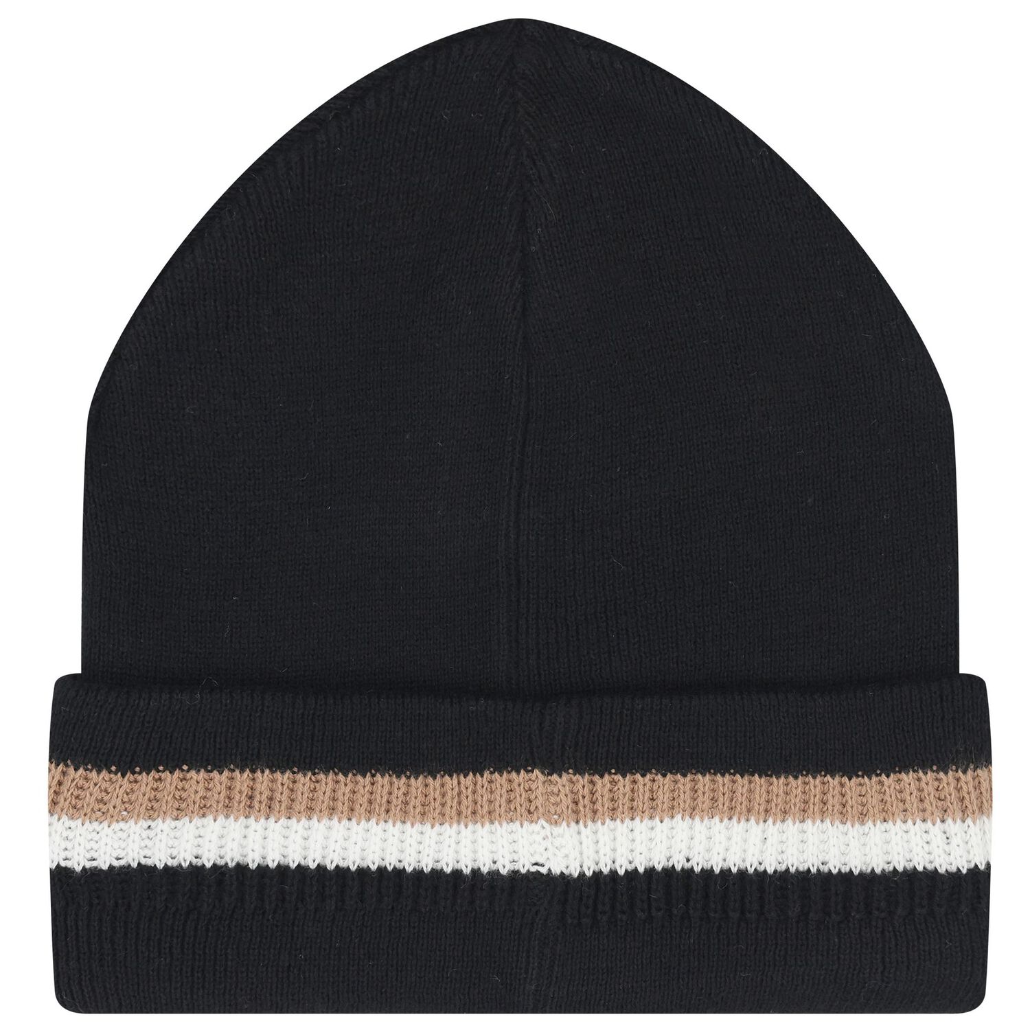 Boys Black Logo Beanie Hat, 1, hi-res