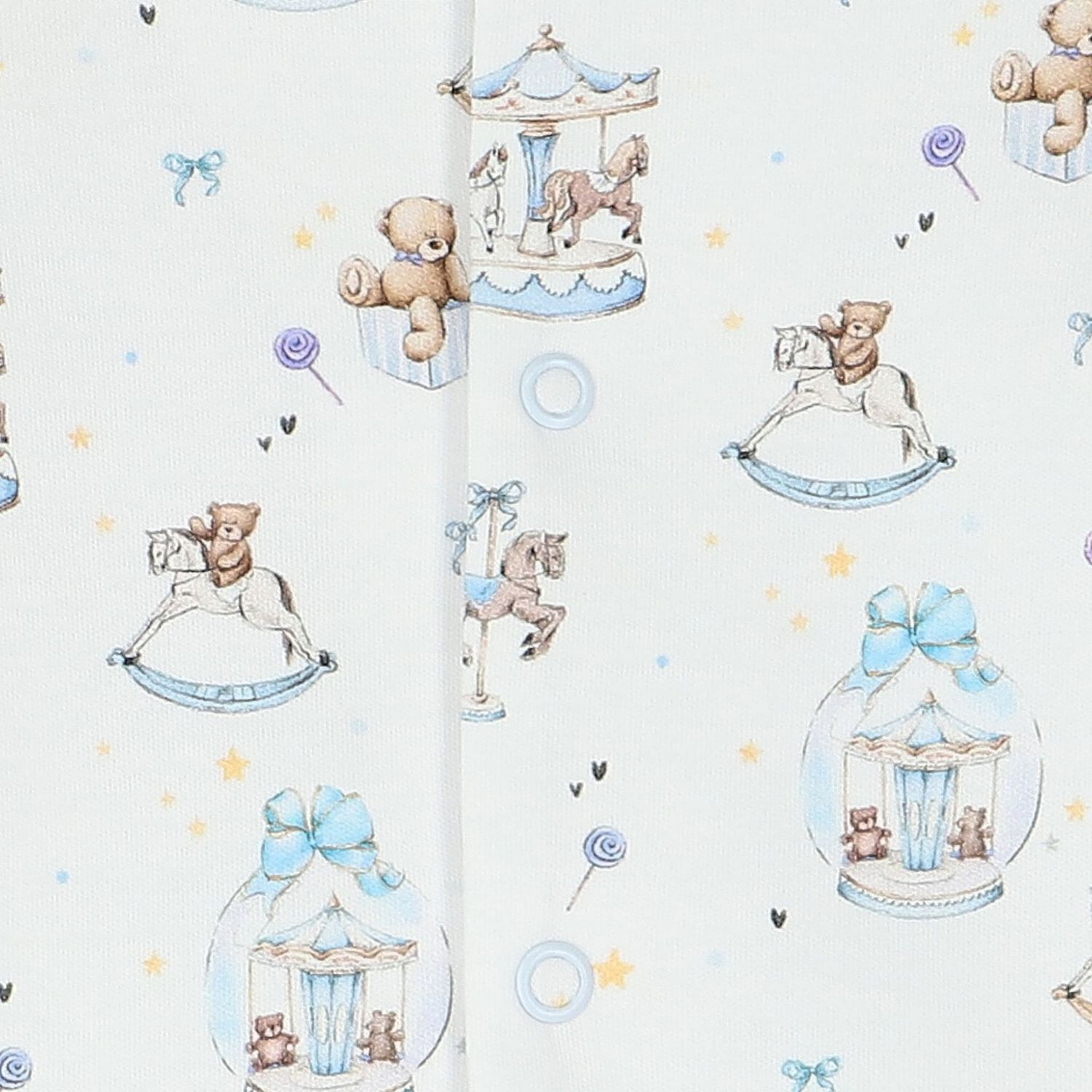 Baby Boys White & Blue Carousel Romper, 1, hi-res image number null