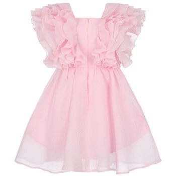 Girls Pink Ruffled Dress