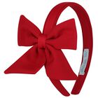 Girls Red Bow Headband, 1, hi-res