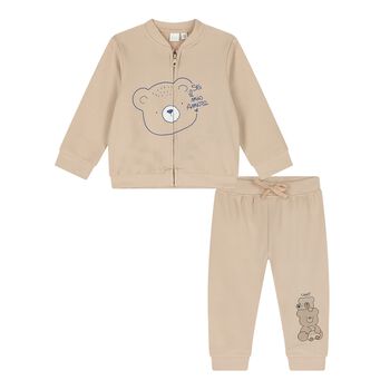 Baby Boys Beige Teddy Bear Tracksuit