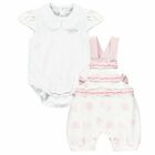 Baby Girls White & Pink Romper Set, 1, hi-res