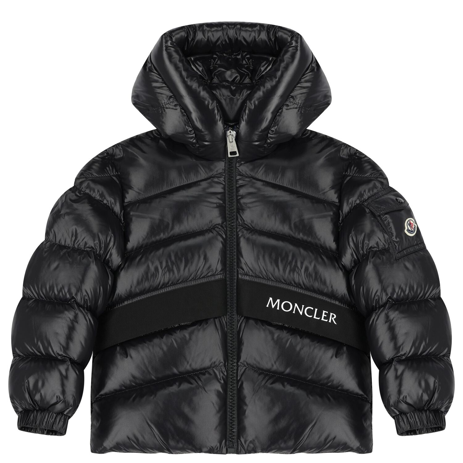 Boys Black Groseiller Down Puffer Jacket, 1, hi-res