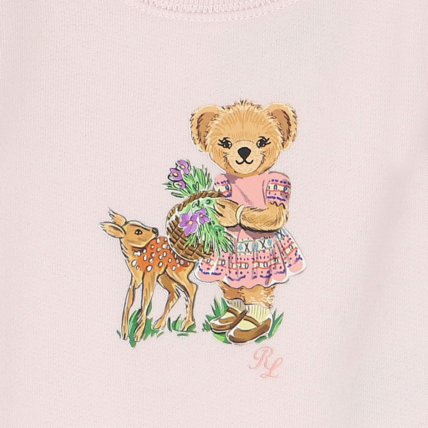 Baby Girls Pink Polo Bear Romper, 1, hi-res