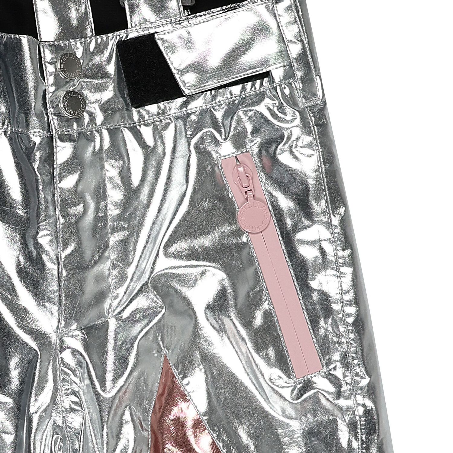 Girls Silver & Pink Star Ski Trousers, 1, hi-res