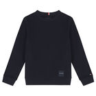 Boys Navy Blue Logo Tracksuit, 1, hi-res