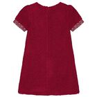 Girls Burgundy Boucl&eacute; Dress, 2, hi-res