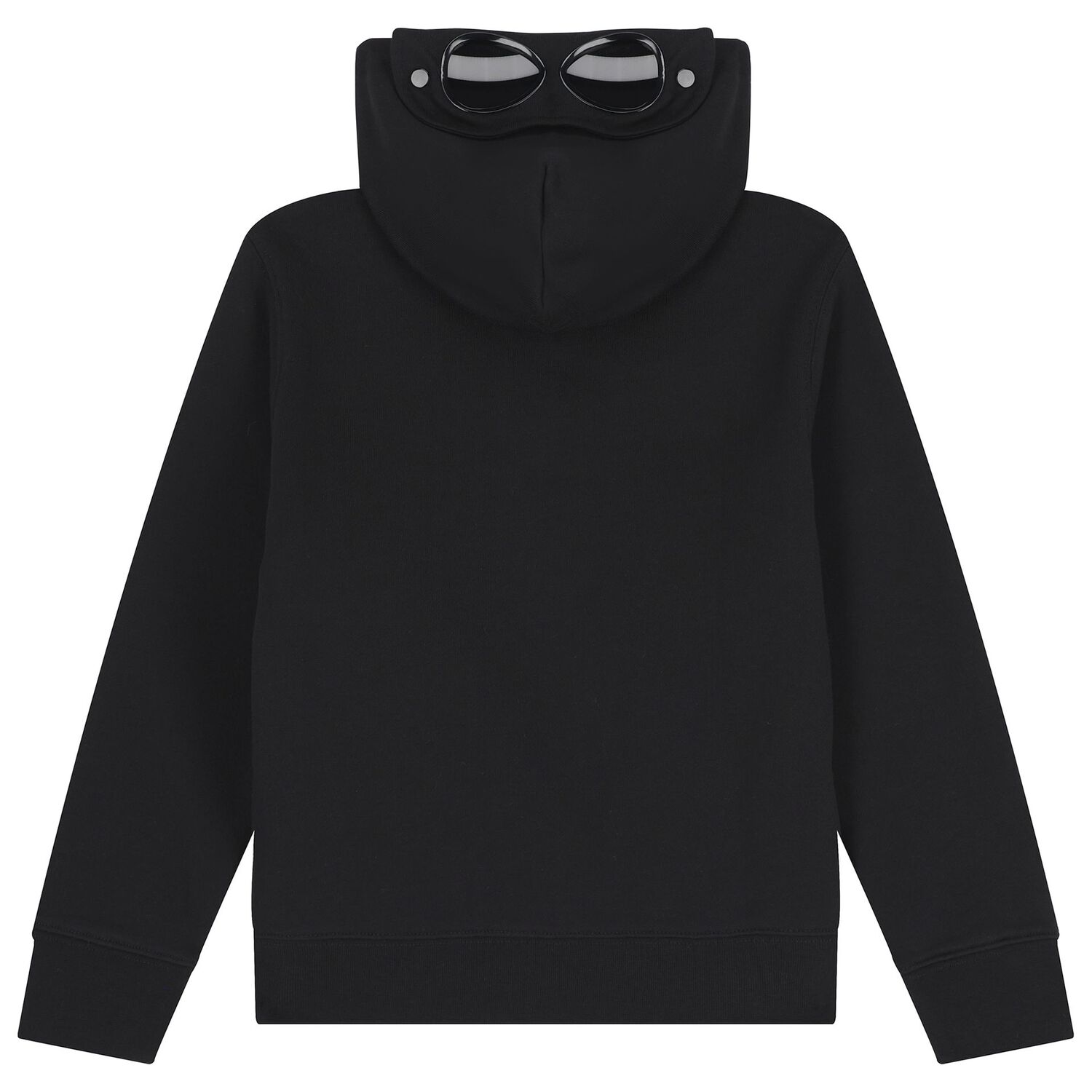 Boys Black Logo Hooded Zip Up Top, 1, hi-res