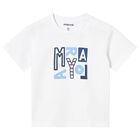 Younger Boys White Logo T-Shirt, 1, hi-res