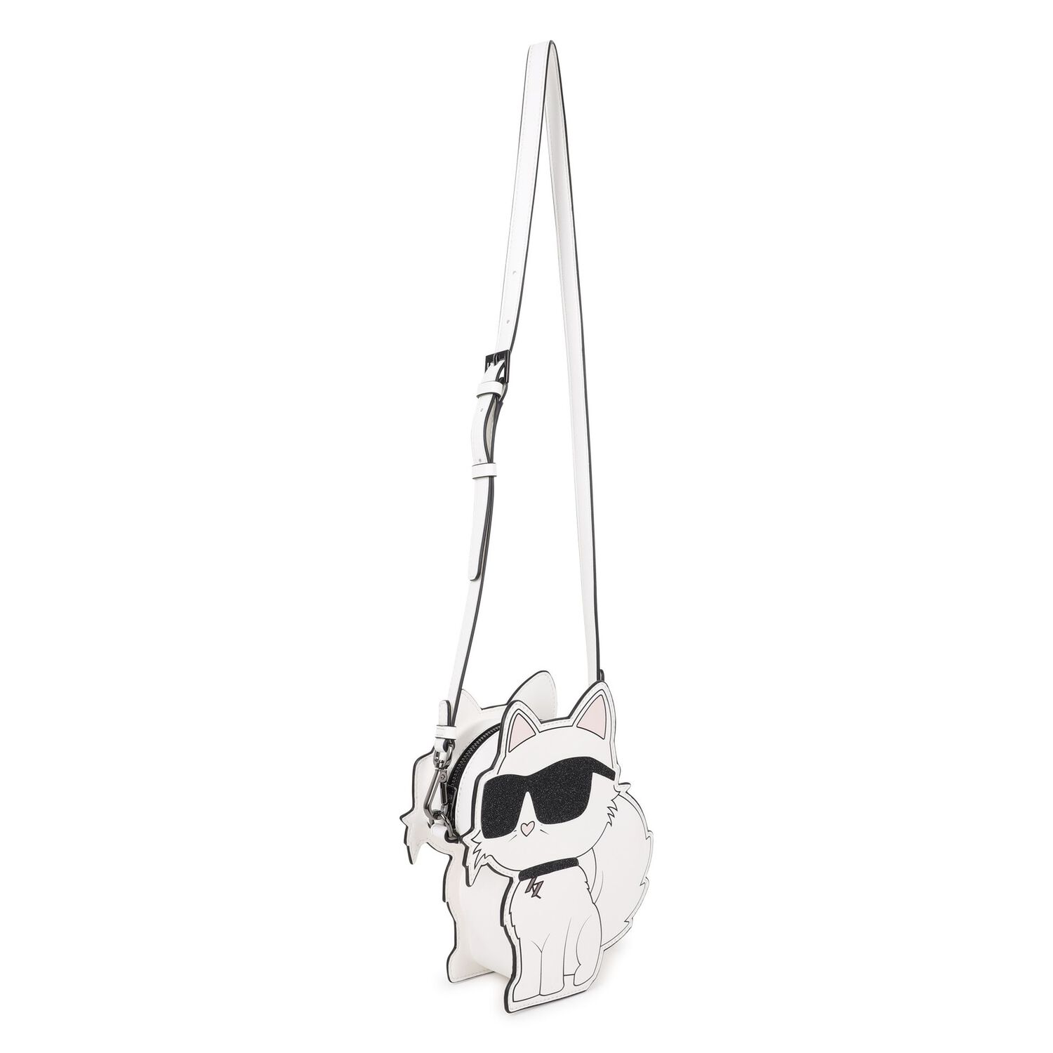 Girls White Choupette Handbag, 1, hi-res