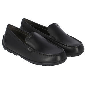 حذاء لوفر جلد باللون الأسود للأولاد